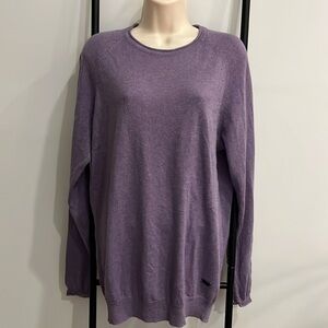 Bossini Delicate Hues cotton knit sweater round neck purple men size M
